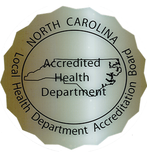 The emblem stating our department is accredited by the state of North Carolina.