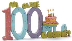 An image with the number 100 and the words "An oldie but a goodie"