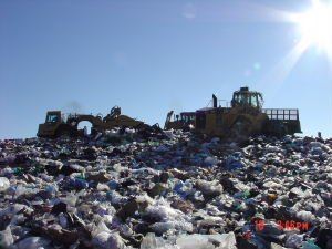 View of the waste in the Landfill